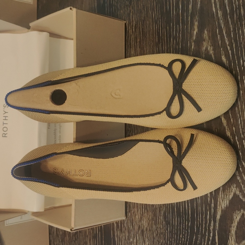 BEIGE AND BLACK THE BALLET FLAT 181-007